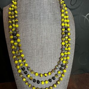 Elegant Green and Black Czech Crystals Beaded Necklace